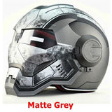 NEW Gray MASEI IRONMAN Iron Man helmet motorcycle helmet retro half helmet open face helmet 610 ABS casque motocross
