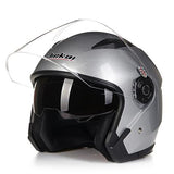 Helmet motorcycle open face capacete para motocicleta cascos para moto racing Jiekai motorcycle vintage helmets with dual lens