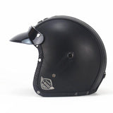Free shipping PU Leather Harley Helmets 3/4 Motorcycle Chopper Bike helmet open face vintage motorcycle helmet with goggle mask