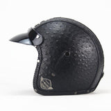 Free shipping PU Leather Harley Helmets 3/4 Motorcycle Chopper Bike helmet open face vintage motorcycle helmet with goggle mask