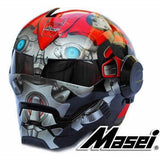 Masei War Machine Gray Mens womens IRONMAN Iron Man helmet motorcycle helmet half helmet open face helmet ABS casque motocross