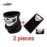 HEROBIKER Motorcycle Mask Summer Balaclava 2 pieces Skull Ghost Maske Biker Motor Face Shield Windproof Outdoor Face Masks Scarf