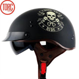 Original TORC T55 half face motorcycle helmet with internal controllable sunglasses DOT approved light weight chooper helmet