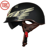 Original TORC T55 half face motorcycle helmet with internal controllable sunglasses DOT approved light weight chooper helmet