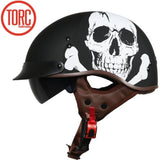 Original TORC T55 half face motorcycle helmet with internal controllable sunglasses DOT approved light weight chooper helmet