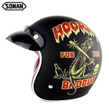 Motorcycle Helmet Harley Retro Helmets Chopper Vintage Moto Helmet Open Face Old School Casco Summer Casque DOT Approval SM512