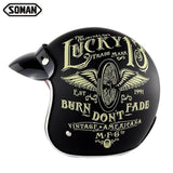 Motorcycle Helmet Harley Retro Helmets Chopper Vintage Moto Helmet Open Face Old School Casco Summer Casque DOT Approval SM512