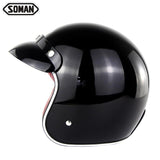 Motorcycle Helmet Harley Retro Helmets Chopper Vintage Moto Helmet Open Face Old School Casco Summer Casque DOT Approval SM512