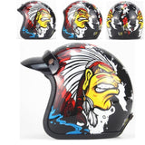 Free shipping PU Leather Harley Helmets 3/4 Motorcycle Chopper Bike helmet open face vintage motorcycle helmet with goggle mask