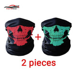 HEROBIKER Motorcycle Mask Summer Balaclava 2 pieces Skull Ghost Maske Biker Motor Face Shield Windproof Outdoor Face Masks Scarf