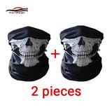 HEROBIKER Motorcycle Mask Summer Balaclava 2 pieces Skull Ghost Maske Biker Motor Face Shield Windproof Outdoor Face Masks Scarf