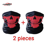 HEROBIKER Motorcycle Mask Summer Balaclava 2 pieces Skull Ghost Maske Biker Motor Face Shield Windproof Outdoor Face Masks Scarf