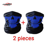 HEROBIKER Motorcycle Mask Summer Balaclava 2 pieces Skull Ghost Maske Biker Motor Face Shield Windproof Outdoor Face Masks Scarf