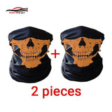 HEROBIKER Motorcycle Mask Summer Balaclava 2 pieces Skull Ghost Maske Biker Motor Face Shield Windproof Outdoor Face Masks Scarf