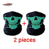 HEROBIKER Motorcycle Mask Summer Balaclava 2 pieces Skull Ghost Maske Biker Motor Face Shield Windproof Outdoor Face Masks Scarf