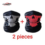 HEROBIKER Motorcycle Mask Summer Balaclava 2 pieces Skull Ghost Maske Biker Motor Face Shield Windproof Outdoor Face Masks Scarf