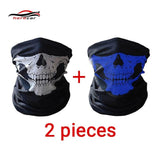 HEROBIKER Motorcycle Mask Summer Balaclava 2 pieces Skull Ghost Maske Biker Motor Face Shield Windproof Outdoor Face Masks Scarf