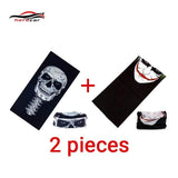 HEROBIKER Motorcycle Mask Summer Balaclava 2 pieces Skull Ghost Maske Biker Motor Face Shield Windproof Outdoor Face Masks Scarf