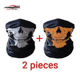 HEROBIKER Motorcycle Mask Summer Balaclava 2 pieces Skull Ghost Maske Biker Motor Face Shield Windproof Outdoor Face Masks Scarf