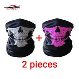 HEROBIKER Motorcycle Mask Summer Balaclava 2 pieces Skull Ghost Maske Biker Motor Face Shield Windproof Outdoor Face Masks Scarf