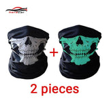 HEROBIKER Motorcycle Mask Summer Balaclava 2 pieces Skull Ghost Maske Biker Motor Face Shield Windproof Outdoor Face Masks Scarf