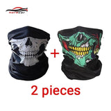 HEROBIKER Motorcycle Mask Summer Balaclava 2 pieces Skull Ghost Maske Biker Motor Face Shield Windproof Outdoor Face Masks Scarf