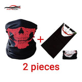 HEROBIKER Motorcycle Mask Summer Balaclava 2 pieces Skull Ghost Maske Biker Motor Face Shield Windproof Outdoor Face Masks Scarf