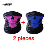 HEROBIKER Motorcycle Mask Summer Balaclava 2 pieces Skull Ghost Maske Biker Motor Face Shield Windproof Outdoor Face Masks Scarf