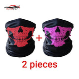 HEROBIKER Motorcycle Mask Summer Balaclava 2 pieces Skull Ghost Maske Biker Motor Face Shield Windproof Outdoor Face Masks Scarf