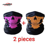 HEROBIKER Motorcycle Mask Summer Balaclava 2 pieces Skull Ghost Maske Biker Motor Face Shield Windproof Outdoor Face Masks Scarf