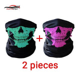 HEROBIKER Motorcycle Mask Summer Balaclava 2 pieces Skull Ghost Maske Biker Motor Face Shield Windproof Outdoor Face Masks Scarf